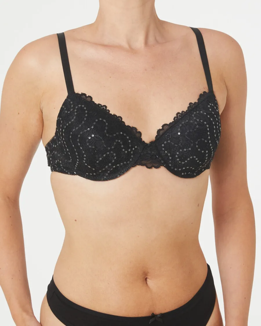 Hot BH mit Pailletten Janina, verstellbare Träger Damen Unterwäsche