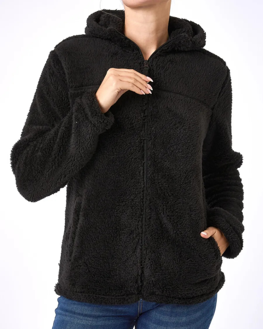 New Flauschige Fleecejacke Janina, Seitentaschen Damen Pullover & Strick