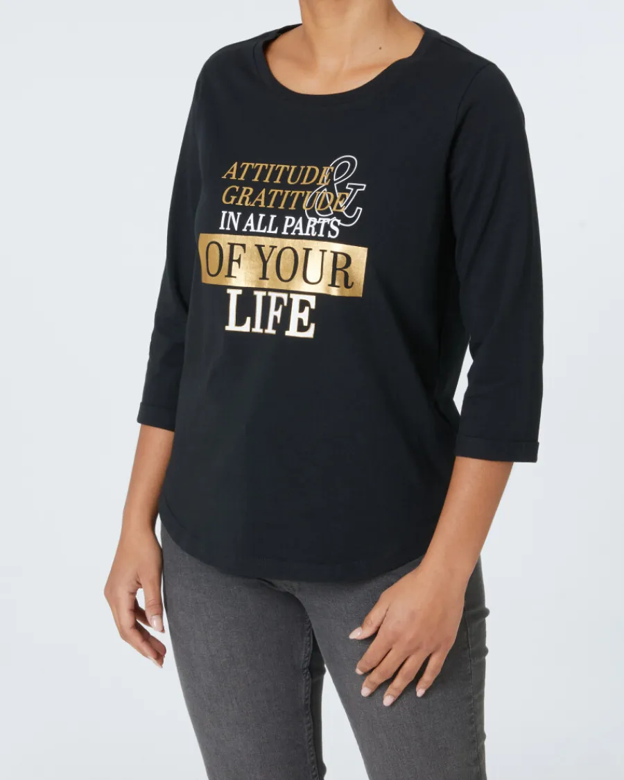 Discount Shirt mit 3/4-Arm Janina, Rundhalsausschnitt Damen Shirts & Tops